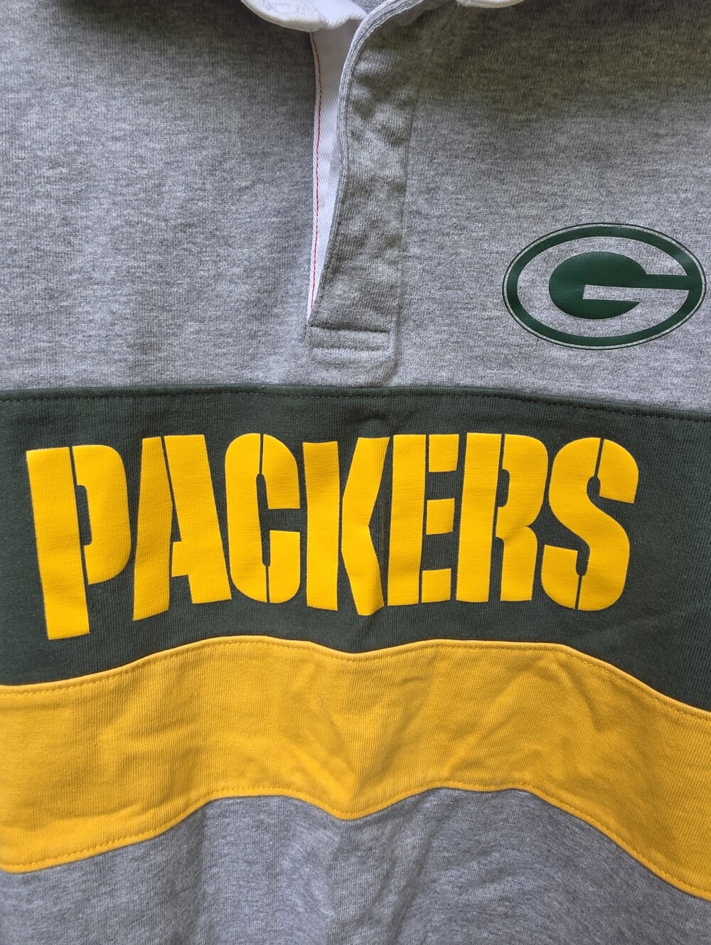 NFL Tommy Hilfiger Packers Rugby Top Green Yellow #LS10 - Picture 6 of 16